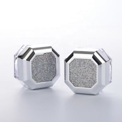 qualidade  Other Empty Luxury Cosmetic Plastic Octangle Powder Jar With Strainer Loose Powder Compact Case fábrica