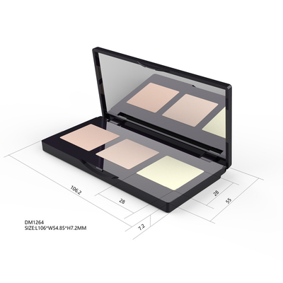 Recycled Materials Empty Makeup Eyeshadow Palette Container Case With Mirror Square Powder Compact Packaging Custom Eyeshadow Palette